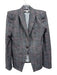 Veronica Beard Size 4 Black, White & Red Wool Blend Plaid One Button Blazer Black, White & Red / 4
