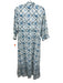 Holly Shae Design Size L/XL Blue & White Cotton Bamboo Detail Button Front Dress Blue & White / L/XL