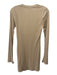 SER.O.YA Size M Beige Rayon Blend Ribbed Mini Round Neck Long Sleeve Dress Beige / M