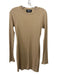 SER.O.YA Size M Beige Rayon Blend Ribbed Mini Round Neck Long Sleeve Dress Beige / M