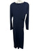 Veronica Beard Size S Navy Lyocell blend Ruched Long Sleeve Maxi Solid Dress Navy / S