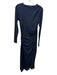 Veronica Beard Size S Navy Lyocell blend Ruched Long Sleeve Maxi Solid Dress Navy / S