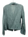 Akris Size 14 Teal Cotton & Silk Striped Semi Sheer Snap Button Front Jacket Teal / 14