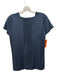Akris Navy Blue Silk Cap Sleeve Pleated Front Open Front Knit Jacket Set Navy Blue / 12
