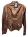 Cynthia Rowley Size L Brown Cotton & Silk Button Up Pleat Detail Long Sleeve Top Brown / L