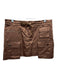 Cynthia Rowley Size 6 Brown Cotton & Silk Satin Drawstring Waist Mini Skirt Brown / 6