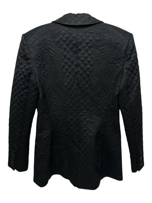 Veronica Beard Size 4 Black No Fabric Tag Satin Diamond Quilt One Button Jacket Black / 4