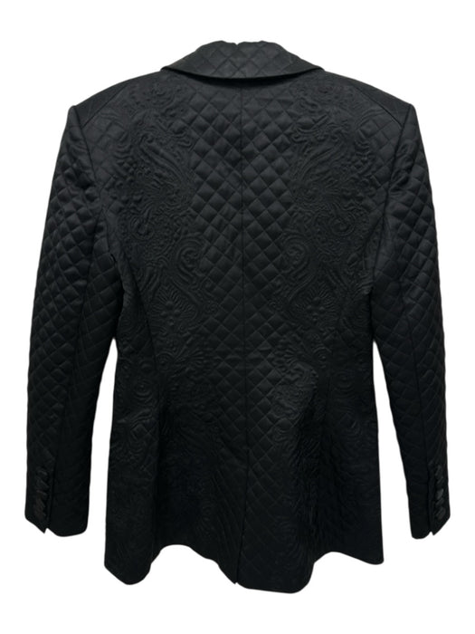 Veronica Beard Size 4 Black No Fabric Tag Satin Diamond Quilt One Button Jacket Black / 4