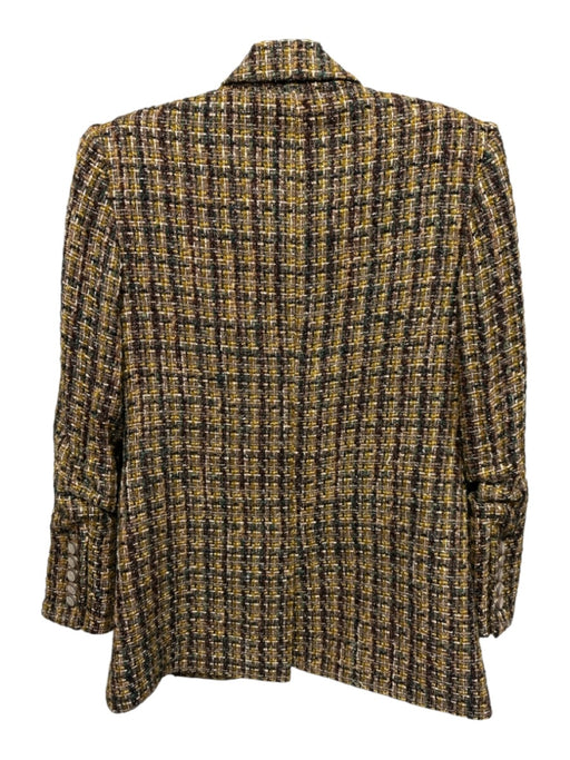 Veronica Beard Size 4 Yellow, Brown & Green No Fabric Tag Double Breast Jacket Yellow, Brown & Green / 4
