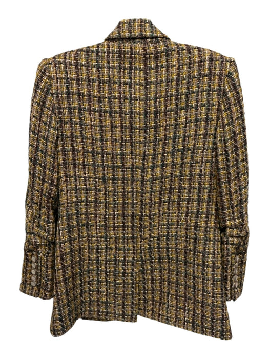 Veronica Beard Size 4 Yellow, Brown & Green No Fabric Tag Double Breast Jacket Yellow, Brown & Green / 4