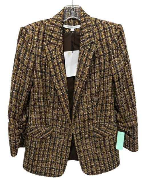 Veronica Beard Size 4 Yellow, Brown & Green No Fabric Tag Double Breast Jacket Yellow, Brown & Green / 4