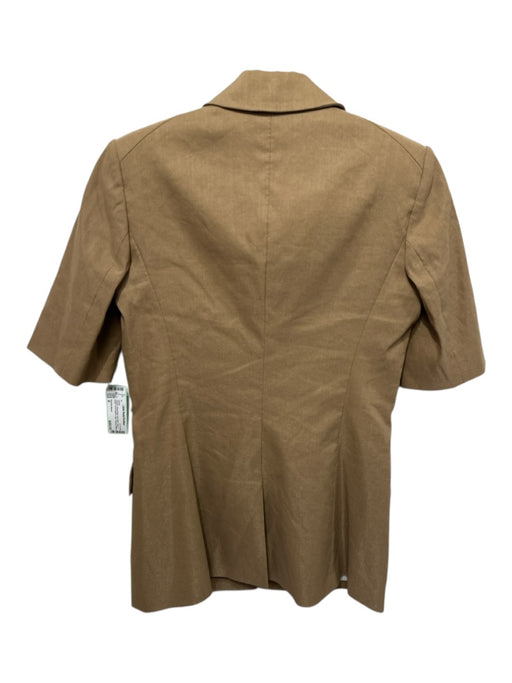 Veronica Beard Size 4 Khaki Beige No Fabric Tag 3 Button Short Sleeve Jacket Khaki Beige / 4