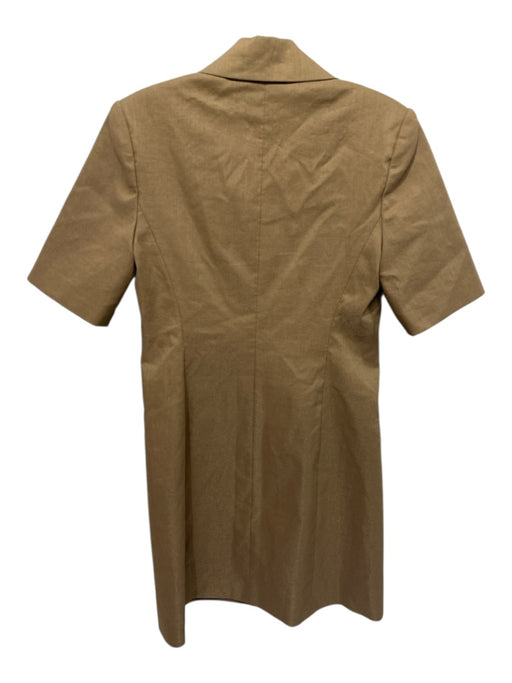 Veronica Beard Size 4 Khaki Beige No Fabric Tag Short Sleeve Button Detail Dress Khaki Beige / 4