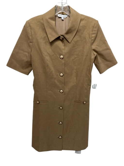 Veronica Beard Size 4 Khaki Beige No Fabric Tag Short Sleeve Button Detail Dress Khaki Beige / 4