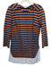 Veronica Beard Size M Navy, Orange & Blue Cotton Long Sleeve Layered Dress Navy, Orange & Blue / M