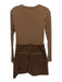 Veronica Beard Size S Brown Cotton Long Sleeve Ribbed Corduroy Skirt Dress Brown / S