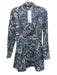 Veronica Beard Size 6 Blue & Cream Cotton Long Sleeve Paisley Snap Closure Dress Blue & Cream / 6