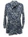 Veronica Beard Size 6 Blue & Cream Cotton Long Sleeve Paisley Snap Closure Dress Blue & Cream / 6