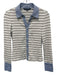 Veronica Beard Size S Blue, Brown, White Pima Cotton Long Sleeve Stripe Top Blue, Brown, White / S
