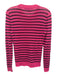 Veronica Beard Jeans Size S Hot Pink & Navy Linen & Nylon Long Sleeve Sheer Top Hot Pink & Navy / S