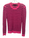 Veronica Beard Jeans Size S Hot Pink & Navy Linen & Nylon Long Sleeve Sheer Top Hot Pink & Navy / S