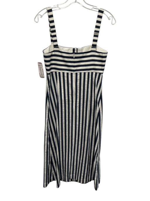 Veronica Beard Size 6 Blue, White, Gold Polyester & Cotton Sleeveless Midi Dress Blue, White, Gold / 6