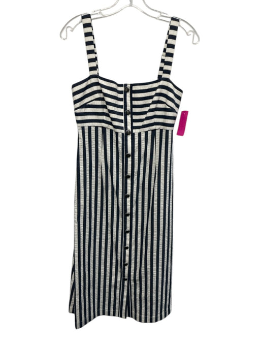 Veronica Beard Size 6 Blue, White, Gold Polyester & Cotton Sleeveless Midi Dress Blue, White, Gold / 6