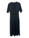 Veronica Beard Size 4 Black Cotton Short Sleeve Lace Detail Buttons Maxi Dress Black / 4