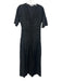 Veronica Beard Size 4 Black Cotton Short Sleeve Lace Detail Buttons Maxi Dress Black / 4