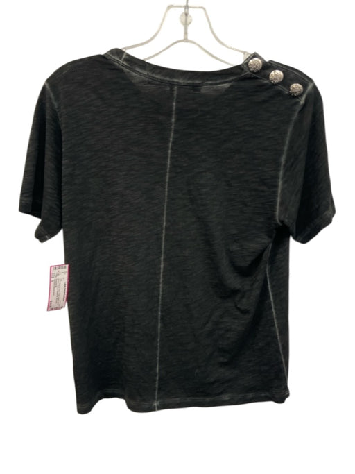 Veronica Beard Jeans Size S Black & Gray Pima Cotton Short Sleeve Ombre Top Black & Gray / S