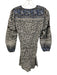 Veronica Beard Size S BLack, White, Blue Cotton Long puff sleeve Buttons Romper BLack, White, Blue / S