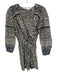 Veronica Beard Size S BLack, White, Blue Cotton Long puff sleeve Buttons Romper BLack, White, Blue / S