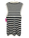 Veronica Beard Size L Navy Blue & White Cotton & Polyamide Terry Cloth Dress Navy Blue & White / L