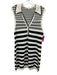 Veronica Beard Size L Navy Blue & White Cotton & Polyamide Terry Cloth Dress Navy Blue & White / L