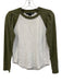 Veronica Beard Jeans Size XS Green & White Pima Cotton Long puff sleeve Top Green & White / XS