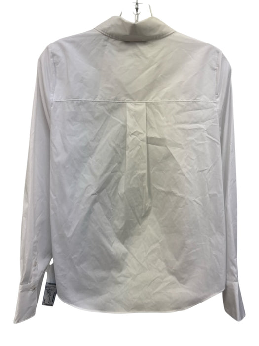 Veronica Beard Size 4 White Cotton Long Sleeve Button Up Collar Top White / 4