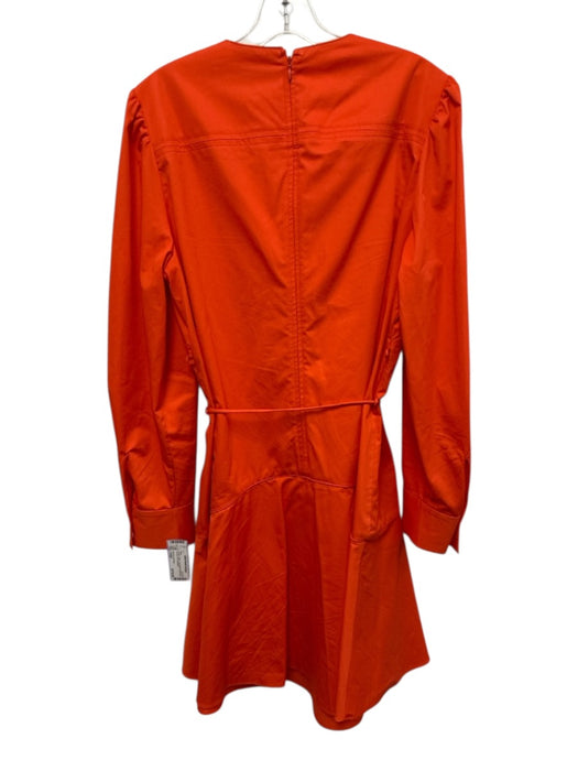 Pearl by Lela Rose Size Large Orange Cotton Long Sleeve Split Neck Dress Orange / Large