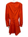 Pearl by Lela Rose Size Large Orange Cotton Long Sleeve Split Neck Dress Orange / Large