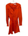 Pearl by Lela Rose Size Large Orange Cotton Long Sleeve Split Neck Dress Orange / Large
