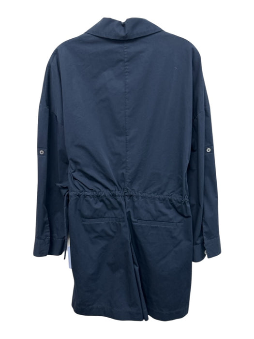 Pearl by Lela Rose Size Large Navy Blue Cotton Long Sleeve Button Front Romper Navy Blue / Large