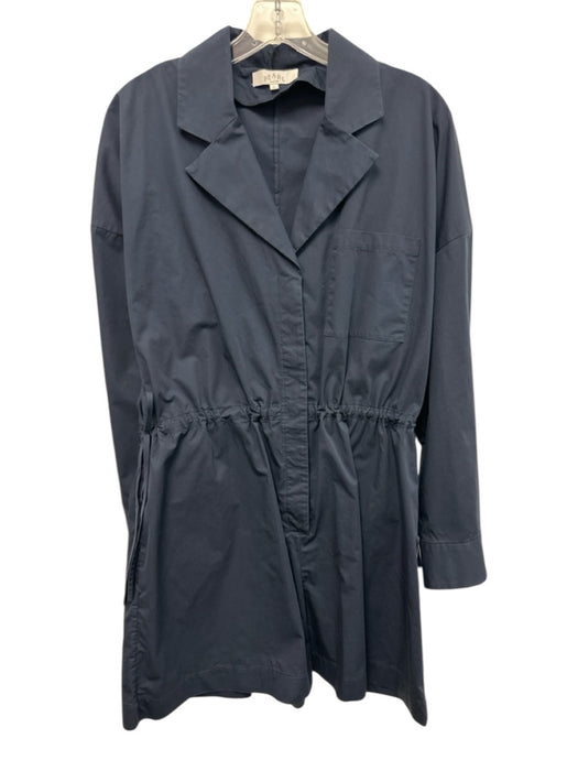 Pearl by Lela Rose Size Large Navy Blue Cotton Long Sleeve Button Front Romper Navy Blue / Large