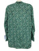 Ann Mashburn Size M Green, Navy, White Cotton Long Sleeve All Over Print Top Green, Navy, White / M