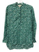 Ann Mashburn Size M Green, Navy, White Cotton Long Sleeve All Over Print Top Green, Navy, White / M