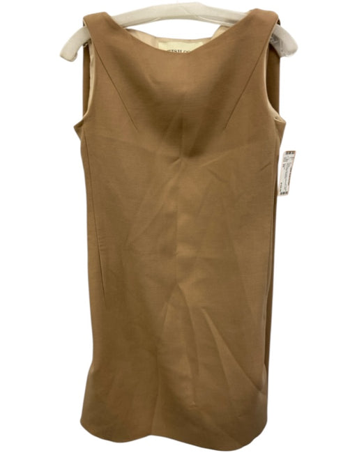Tish Cox Size XS Tan Beige Sleeveless Boat Neck Shift Knee length Dress Tan Beige / XS