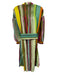 Hope for Flowers by Tracy Reese Size M Green & Multi Linen Striped Smocked Dress Green & Multi / M