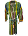 Hope for Flowers by Tracy Reese Size M Green & Multi Linen Striped Smocked Dress Green & Multi / M