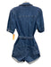 Paige Size s / 4 Blue Cotton Blend Denim Short Sleeve Half Button Collar Romper Blue / s / 4