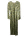 Veronica Beard Size 6 Green & Blue Silk Blend Botanical Tie Back Maxi Dress Green & Blue / 6
