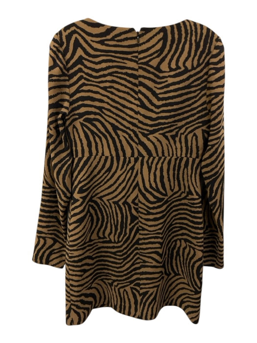 Veronica Beard Size 4 Black & Brown Cotton Blend Crepe Tiger Square Neck Dress Black & Brown / 4