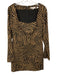 Veronica Beard Size 4 Black & Brown Cotton Blend Crepe Tiger Square Neck Dress Black & Brown / 4